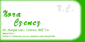 nora czencz business card